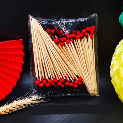 China Eco-friendly Bamboo Fruit Skewers Picks Cute Bamboo Cocktail Picks Disposable Tools Bamboo Skewer Stick for sale