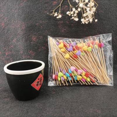 China Premium Quality Disposable Bamboo Wooden Stick Bamboo Sandwich Skewer Sticks Thick Bamboo Skewers for sale