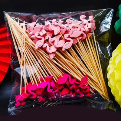 China Disposable bamboo skewer twisted party buffet bamboo sticks disposable skewer sandwich bamboo stick for sale