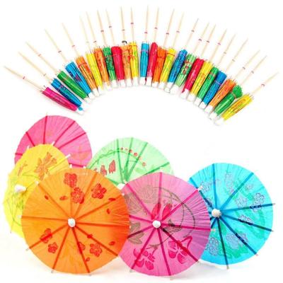 China Hot Sale Disposable Cocktail Umbrella All Size And Bamboo Pick Packing Biodegradable Cocktail Picks Decorative Bamboo Pick for sale