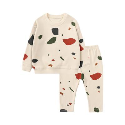 China Autumn Baby Clothes Set Breathable Cotton 2Pcs Newborn Pajamas Printed Set Toddler Kids Boutique Costume for sale