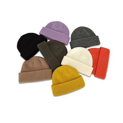 China Custom COMMON Logo Winter Adult Warm Hat knitted casual hip-hop Hood Hat Outdoor Crochet Hat simple men women for sale