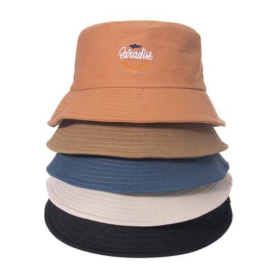 China Shark Embroidery Plain Sun Checked Soft Foldable Hat For Women Men Summer Spring Bucket Hats for sale