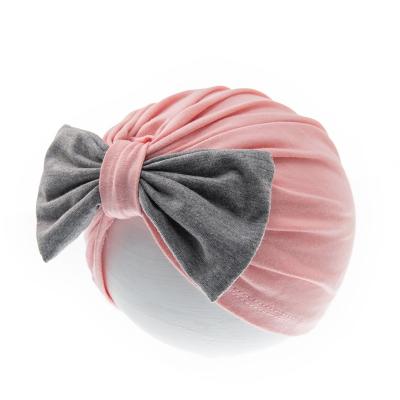 China Striped Baby Hat Cotton Striped Bow Beanie Turban Fashion Baby Hair Newborn Accessories for sale