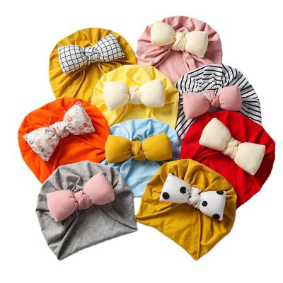 China For 2021 Newborn Baby Beanie Infant Party Bonnet Hair Accessories and Daily Use New Arrival Baby Hat Turban Bows Lovely for Babies for sale