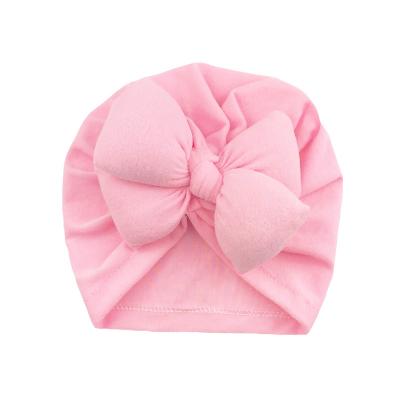 China High Quality Baby Hair Accessories Autumn Winter Infant Girl Beanie Lovely Bowknot Bows Princess Soft Newborn Baby Turban Hat for sale