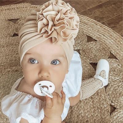 China For Princess Newborn Girls Beanie Cute Dots Infant Daily Use Flower Baby Hat Beanie Turban Hair Accessories For Baby for sale