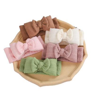 China European and American newcomer Autumn Winter Baby Headbands Double style bow soft headbands newborn baby turban headband for sale