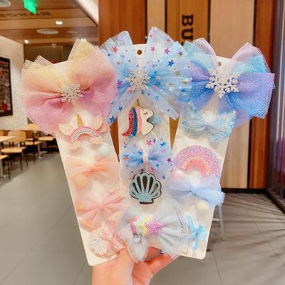 China Japan and Korean Style 5pcs/set Baby Hair Clips Princess Bling Bowknot Kids Hairpins Children Hair Accessories Set for sale