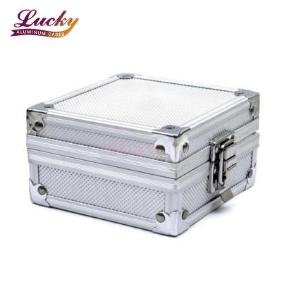 China New Silver Aluminum Tattoo Machine Gun Case Supply Display Box with foam for sale