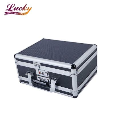 China Double Sided Aluminum Hard Pistol Handgun Case With 2 Combination Locks Security Gun Carry Storage Box Accessory for sale