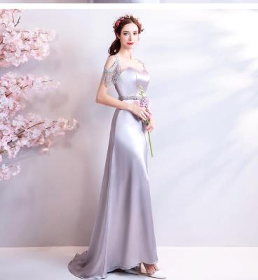 China Fashion Sexy Women's Satin Anti-Static Long Evening Dresses Women's Formal Prom Dress for sale