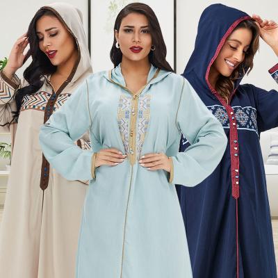 China Breathable Women Casual Robe De Mariage Embroidery Fashion Dresses Long Sleeve Breathable Muslim Casual Dresses for sale