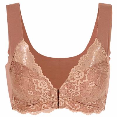 China 2021 QUICK DRY new fashion plus size Sexy Lace Seamless Buckle Front Underwear bras for women for sale