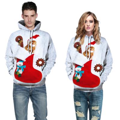 China New Breathable Fashion Christmas Digital Hoodie Printing Sweatshirt Merry Christmas Plus Size Men's Pullover Hoodies for sale