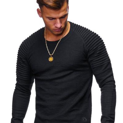 China Wholesale Custom Anti-Wrinkle Gymnastics Soft Solid Elastic Solid Workout Running Men's Gym Long Sleeve T-Shirt for sale