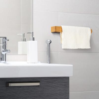 China Fashion Wholesale Wall Mount Bathroom storage rack with Towel Bars Bamboo Shelf for Bath ,Household Items for sale