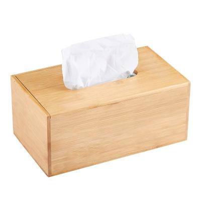 China CLASSIC Wholesale Bamboo Tissue Box Home Dispenser Cover Square  Napkin Holder Organizer for sale