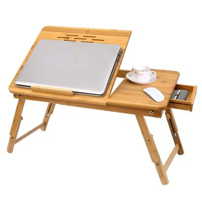 China Foldable Wholesale High Quality Customized Office Most Tablets Bamboo Cooling Lap Desk with Phone Holder for sale