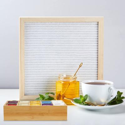 China CLASSIC Eco friendly Tea Bag Storage Organizer Bamboo Pantry Tea Organizer with clear lid for sale