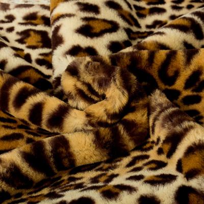 China High quality soft garment faux fur printed fabric for garment hometextile for sale