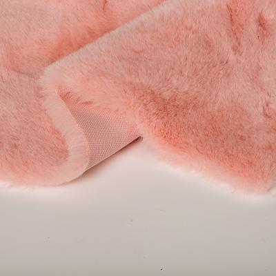 China Short garment pink pile shinning fashion plush faux rabbit fur fabric for sale