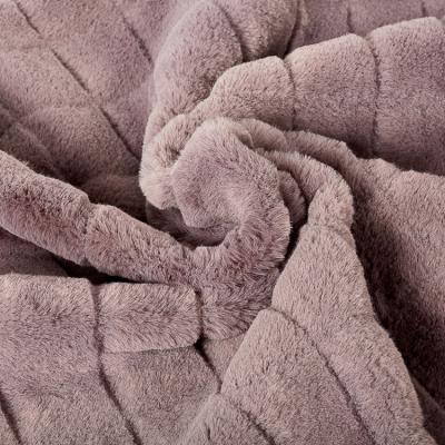 China Comfortable Garment 100% Polyester Faux Rabbit Fur Fabric Cut for sale