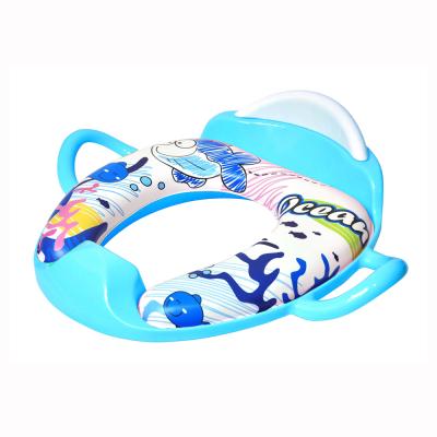 China Plastic Cute Ocean World Pattern Safe Kids And Baby Toilet Soft Training Potty Seat for sale