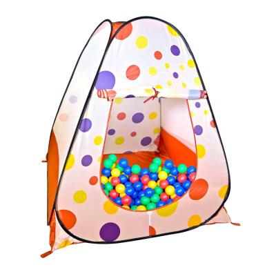 China Toy Hot Sale Soft Indoor and Outdoor Automatic Colorful Polka Dots Play Ball House Toy Tent with 100 Plastic Ocean Pit Balls for sale