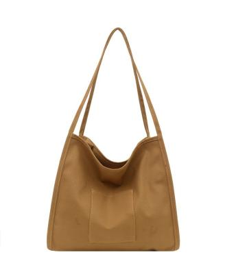 China Fashion Simple Solid Color Soft Leather Tote Bag Designer Ladies Bag Handbag for sale