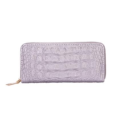 China Newest Multi-Card Wallet Waterproof Vintage Purse Fold Card Crocodile Pattern Long Phone Women Hand Wallet for sale