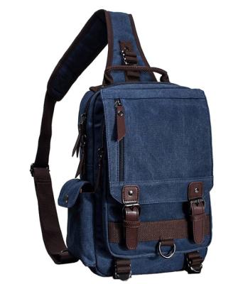 China 2021 High Quality Retro Canvas Sling Bag Casual Women Shoulder Messenger Large Chest Bag For Custom Men for sale