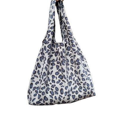 China Popular Vintage Leopard Printing Korean Style Ladies Single Shoulder Handbag Canvas Shopping Bag for sale