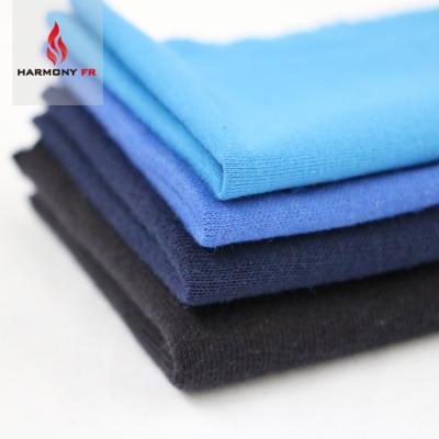 China Flame Retardant 40% Cotton 60% Modacrylic Knitted Inherent FR Interlock Fabric For Protective Workwear for sale