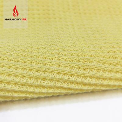 China Flame Retardant 200gsm Knitted Waffle Para Aramid Flame Retardant Fabric 1414 for sale