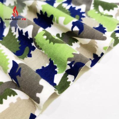 China Flame Retardant Custom Print FR Inherent Fire Resistant Fabric For Kids Clothing for sale