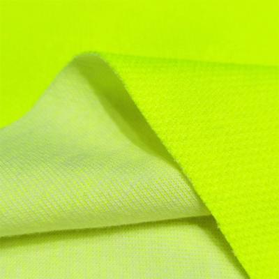 China Polyester Cotton Pique Mesh High Visibility Fluorescent Knitted Fluorescent Fabric for sale