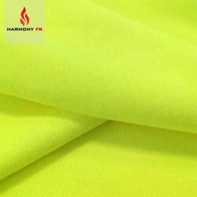 China Flame Retardant ANSI107 Knitted 50% FR Cotton 50% Viscose Hi Vis Fabric Flame Retardant for sale