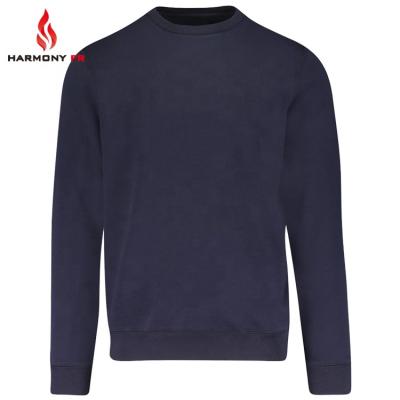 China NFPA2112 Fleece FR Crewneck Work Wear Sweatshirt Flame Retardant Cotton Knitted for sale