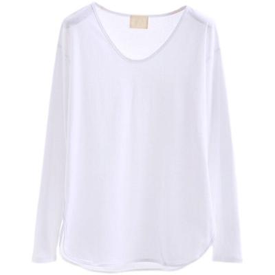 China Anti-Wrinkle Cotton Sleeve Long T-Shirt Street T-Shirt Solid Long Sleeve Big T-Shirt for sale