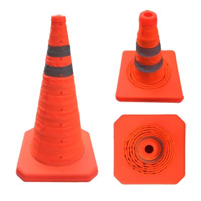 China Retractable Cheap Products Reflector Safety Cone Taizhou Workzone Traffic Machines Orange Telescopic Road Cone for sale