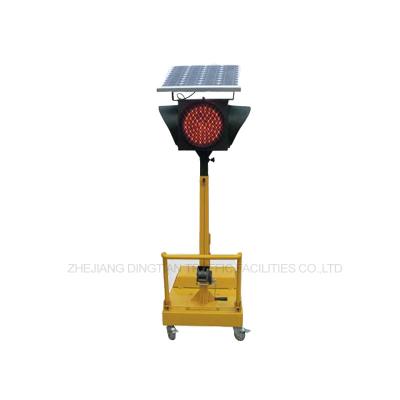 China DINGTIAN Movable Sides Solar Panel LED Traffic Light Solar Panel Four DW-BZ21 LED Temporary Traffic Light for sale