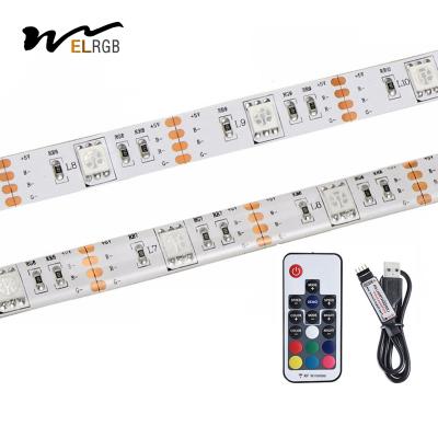 China 5V USB 5050 Bandas LED autoadhesivas RGB 5000mm Bandas LED direccionables en venta