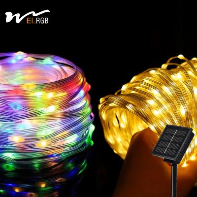 China 2kg Product Weight 100m LED Strip Line Solar String Lights for Courtyard Decoration en venta