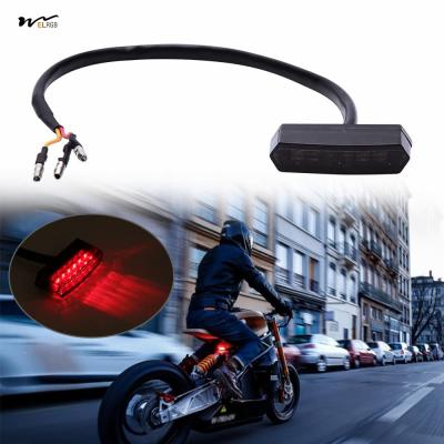 China Electric Bike Mini Tail Light in Black with LED Blinker and License Plate Light Yellow for sale