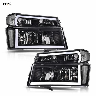 China LED DRL Headlights Clear Lens Black Housing Clear Reflector Left Right Head Lights 12V for sale