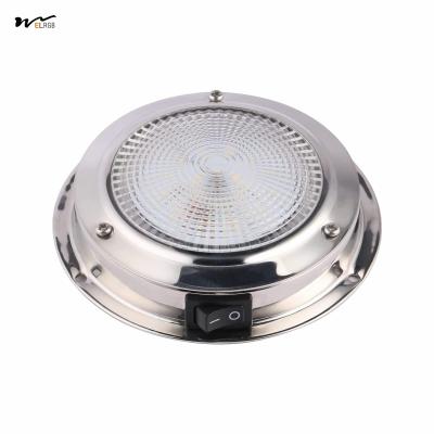 China Marine Dome LED Cabin Light Waterproof White Stainless Steel Surface Mount 12V 6.7 inches for sale