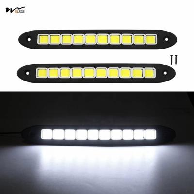 China Waterproof COB DRL Fog Lights for Car 2Pcs High Power LED Daytime Running Light Strip for sale