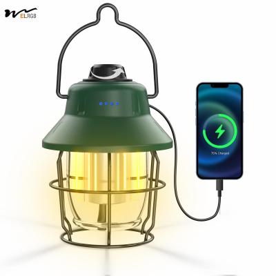 China Mini Retro Camping Lights 1000LM Lâmpadas recarregáveis LED Camping Lanterna à prova d'água 3 modos de luz à venda