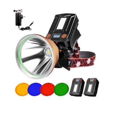 中国 Green Red Headlamp for Fishing Super Bright Rechargeable Waterproof Outdoor Spotlight 販売のため